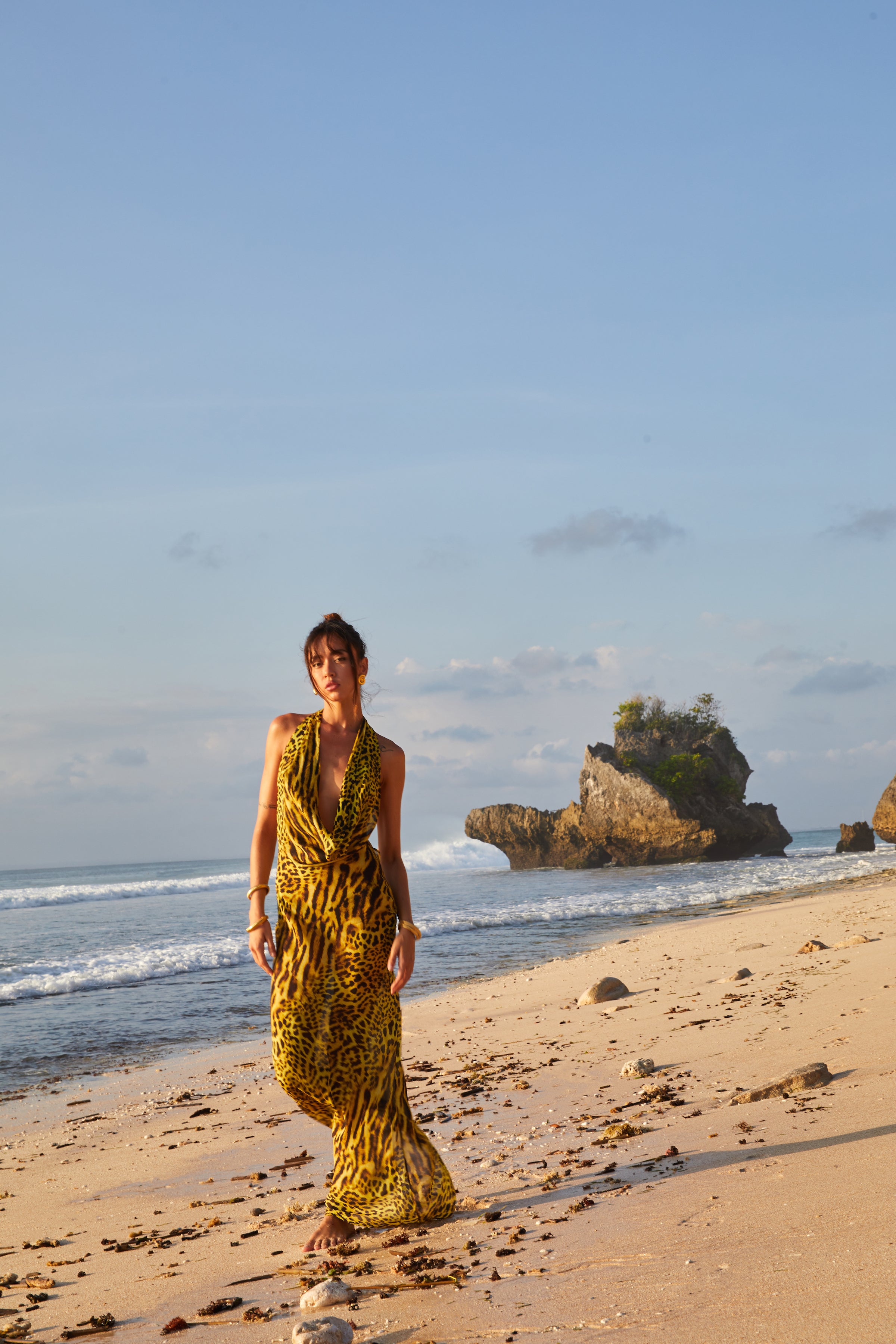 DAKOTA DRESS IN YELLOW LEOPARD